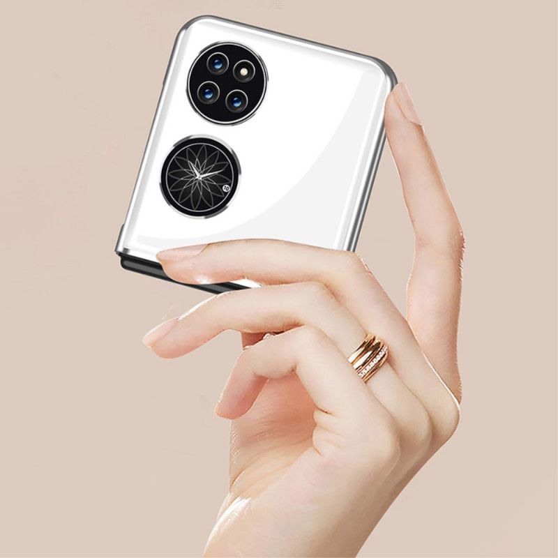 Hoesje Huawei P50 Pocket Randen In Wit Metaalstijl