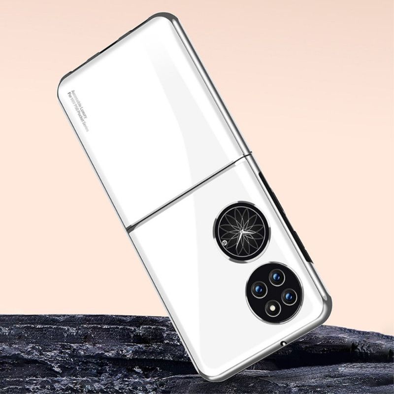 Hoesje Huawei P50 Pocket Randen In Wit Metaalstijl