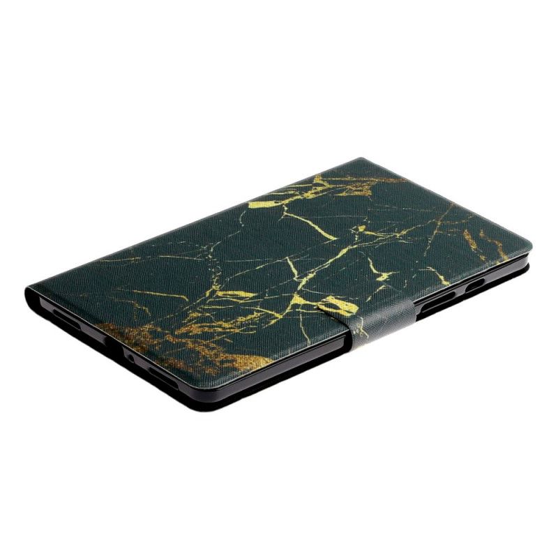 Bescherming Hoesje Samsung Galaxy Tab S6 Lite Wit Zwart Marmeren Stijl