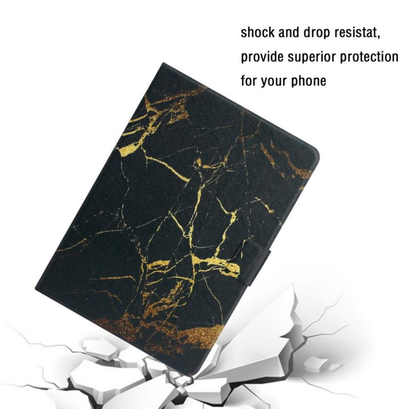 Bescherming Hoesje Samsung Galaxy Tab S6 Lite Wit Zwart Marmeren Stijl