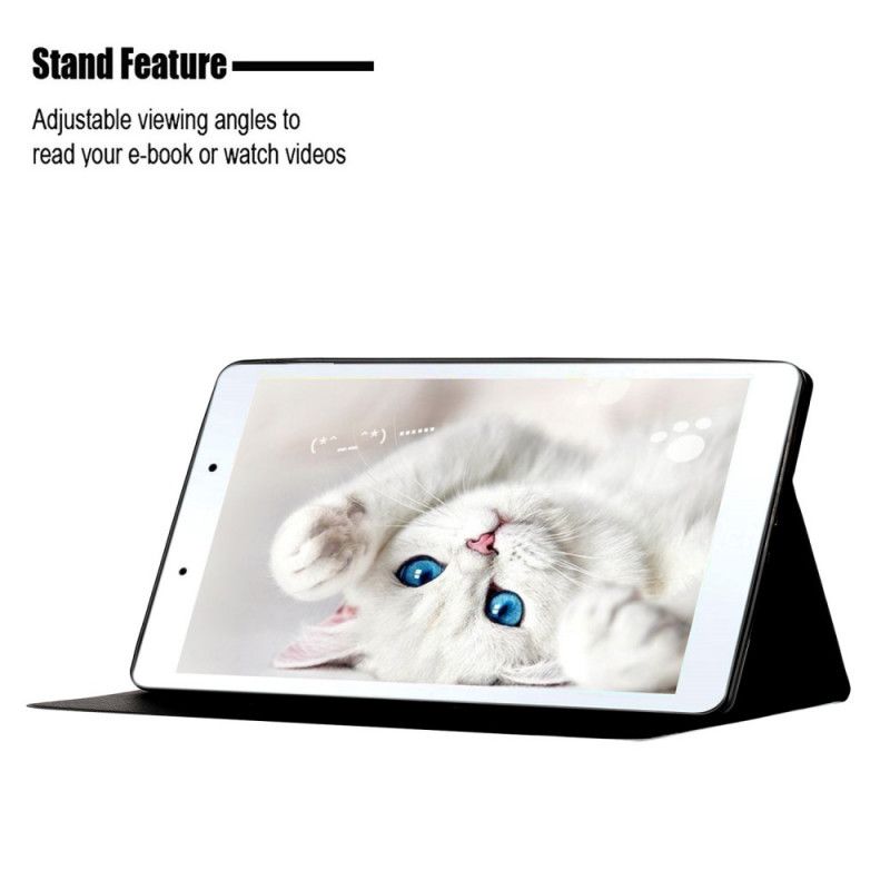 Bescherming Hoesje Samsung Galaxy Tab S6 Lite Wit Zwart Marmeren Stijl