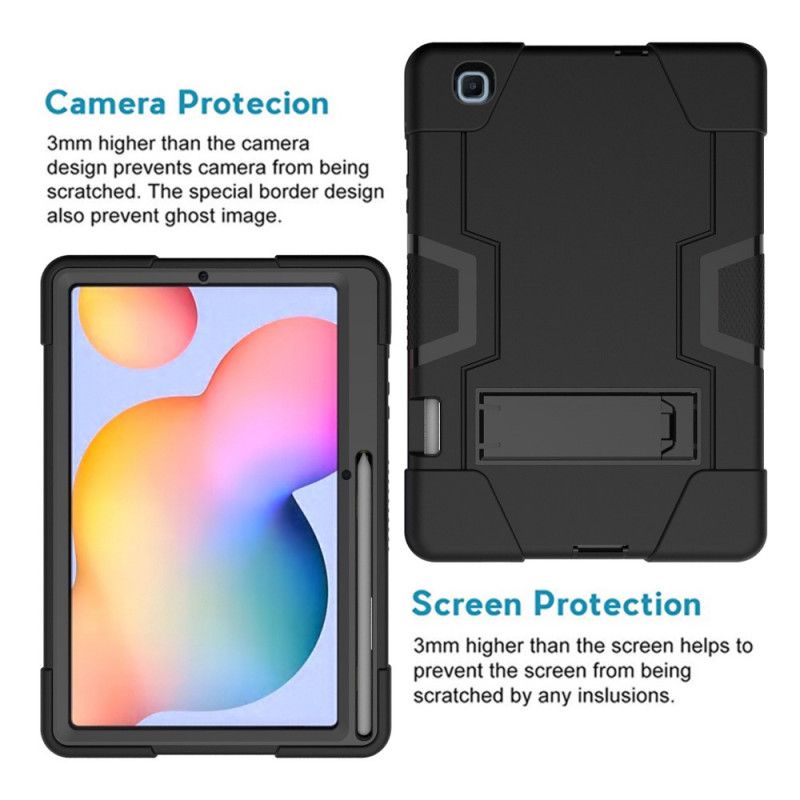 Hoesje Samsung Galaxy Tab S6 Lite Grijs Zwart Ultrabestendige Kleuren