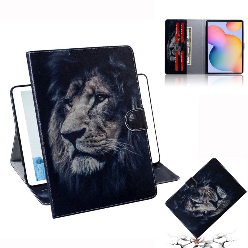 Leren Hoesje Samsung Galaxy Tab S6 Lite Leeuwenkop