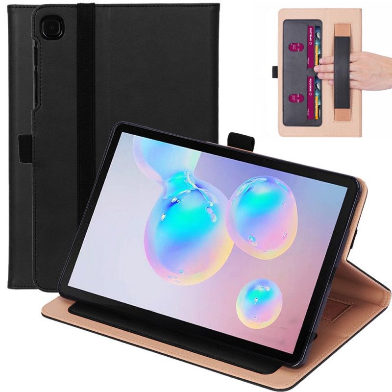 Leren Hoesje Samsung Galaxy Tab S6 Lite Rood Zwart Telefoonhoesje Multifunctioneel Bedrijf