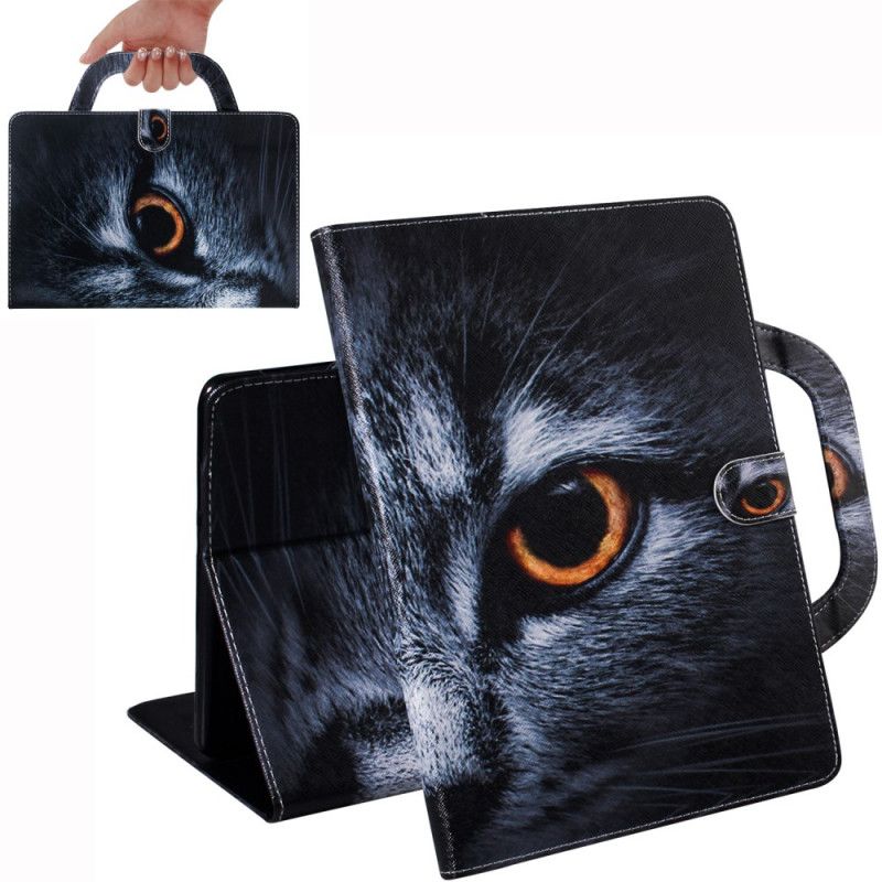 Leren Hoesje voor Samsung Galaxy Tab S6 Lite Kat Met Handvat