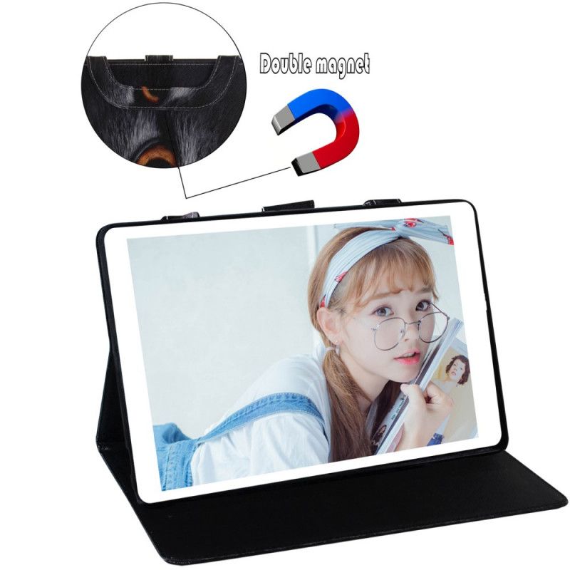 Leren Hoesje voor Samsung Galaxy Tab S6 Lite Kat Met Handvat