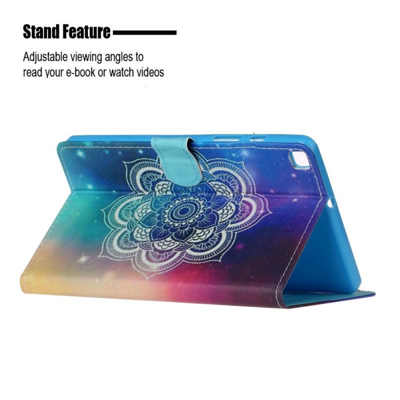 Leren Hoesje voor Samsung Galaxy Tab S6 Lite Rood Zwart Mandala-Reeks