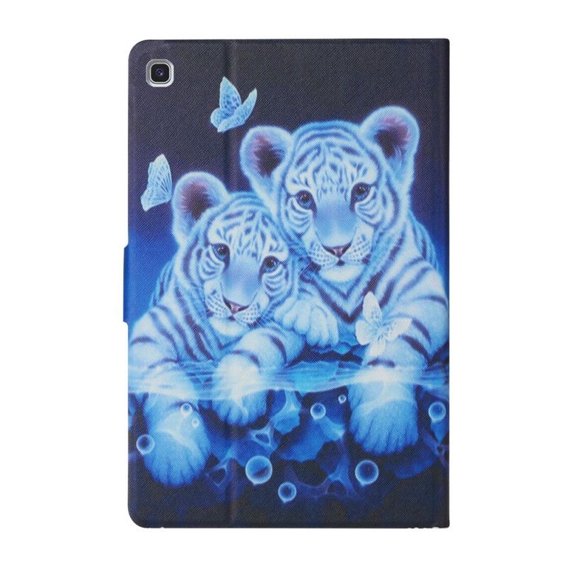 Leren Hoesje voor Samsung Galaxy Tab S6 Lite Tijgers