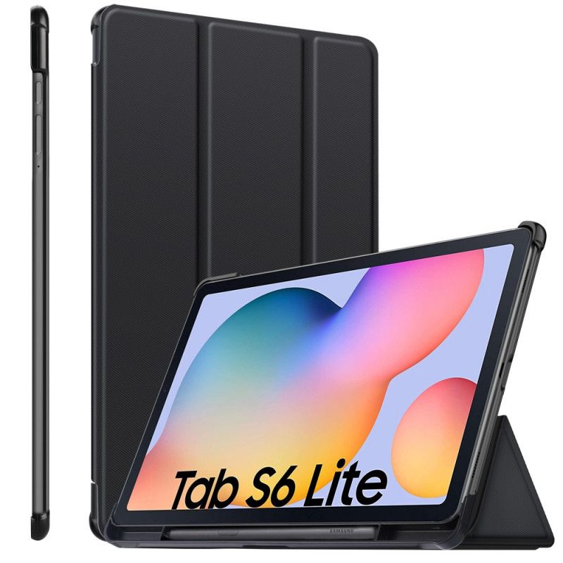 Smart Case Samsung Galaxy Tab S6 Lite Donkerblauw Zwart Drievoudige Verstevigde Hoeken