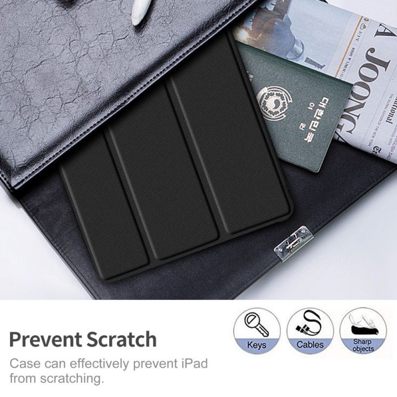 Smart Case Samsung Galaxy Tab S6 Lite Donkerblauw Zwart Drievoudige Verstevigde Hoeken