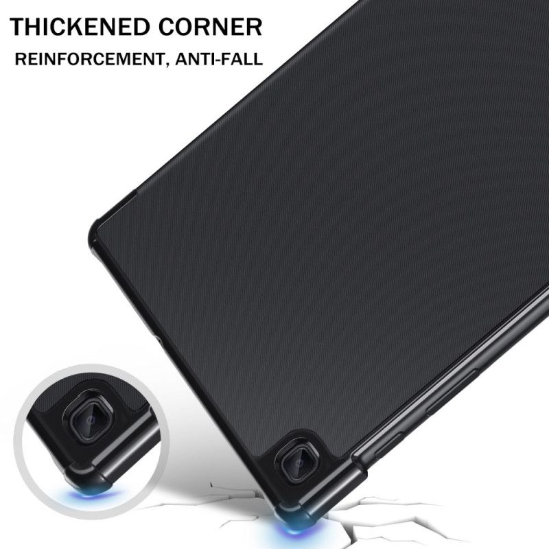 Smart Case Samsung Galaxy Tab S6 Lite Donkerblauw Zwart Drievoudige Verstevigde Hoeken