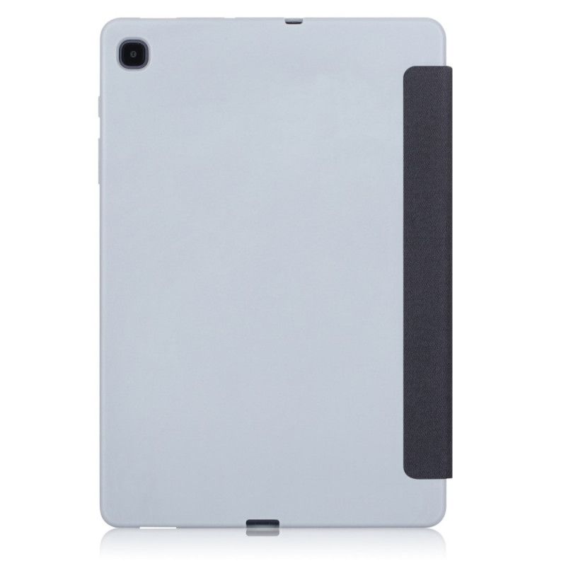 Smart Case Samsung Galaxy Tab S6 Lite Grijs Zwart Kunstleer Stof Textuur