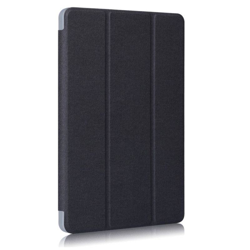 Smart Case Samsung Galaxy Tab S6 Lite Grijs Zwart Kunstleer Stof Textuur