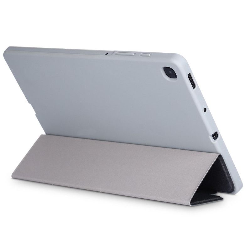 Smart Case Samsung Galaxy Tab S6 Lite Grijs Zwart Kunstleer Stof Textuur