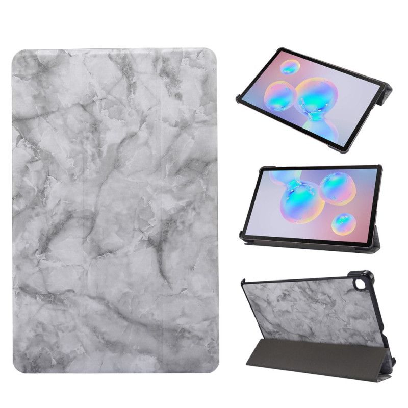 Smart Case Samsung Galaxy Tab S6 Lite Roze Grijs Marmeren Stijl