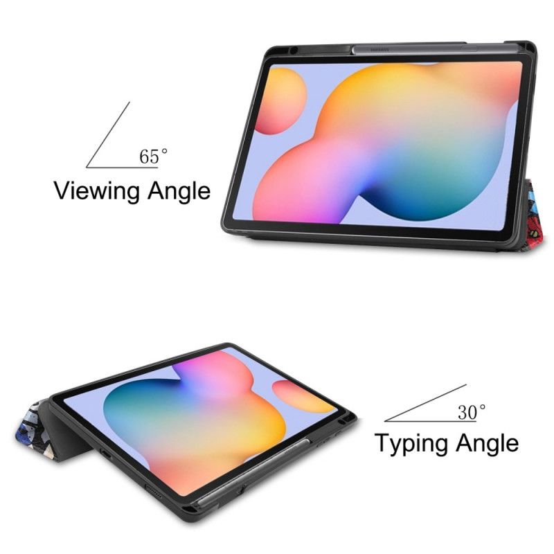 Smartcase Samsung Galaxy Tab S6 Lite Graffiti Potloodhouder