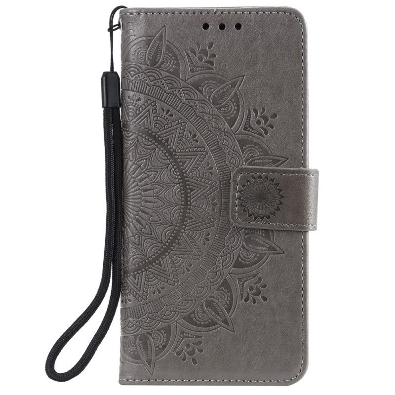 Bescherming Hoesje Samsung Galaxy S21 Ultra 5G Magenta Grijs Zon Mandala