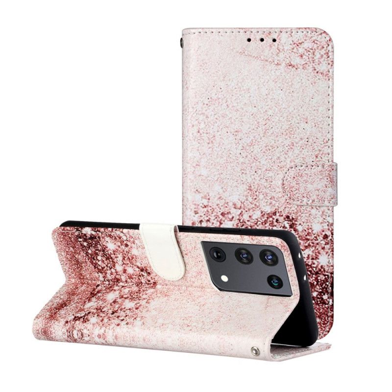 Bescherming Hoesje Samsung Galaxy S21 Ultra 5G Telefoonhoesje Designer Pailletten