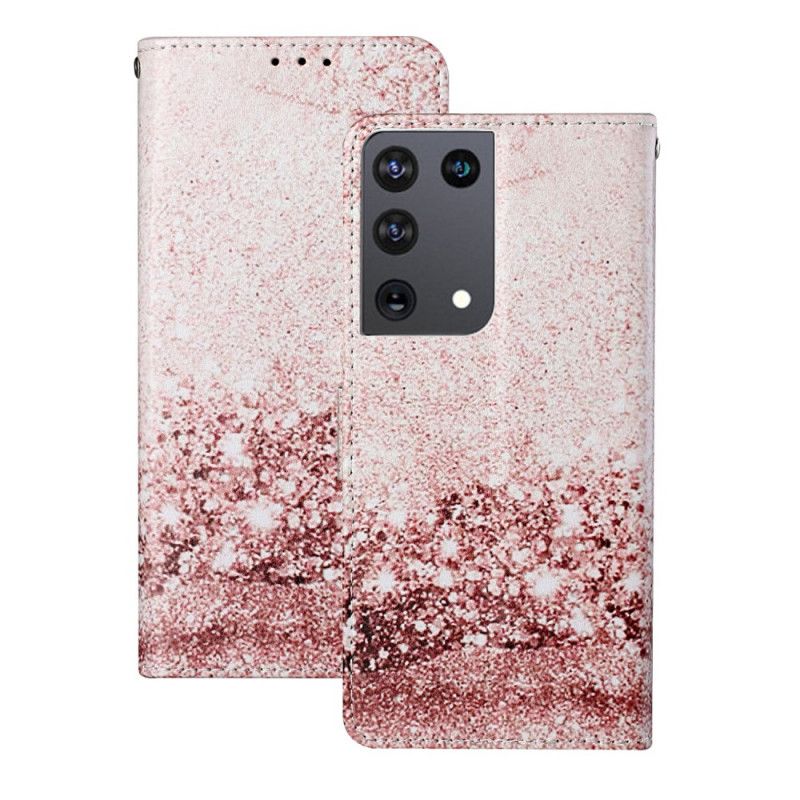 Bescherming Hoesje Samsung Galaxy S21 Ultra 5G Telefoonhoesje Designer Pailletten