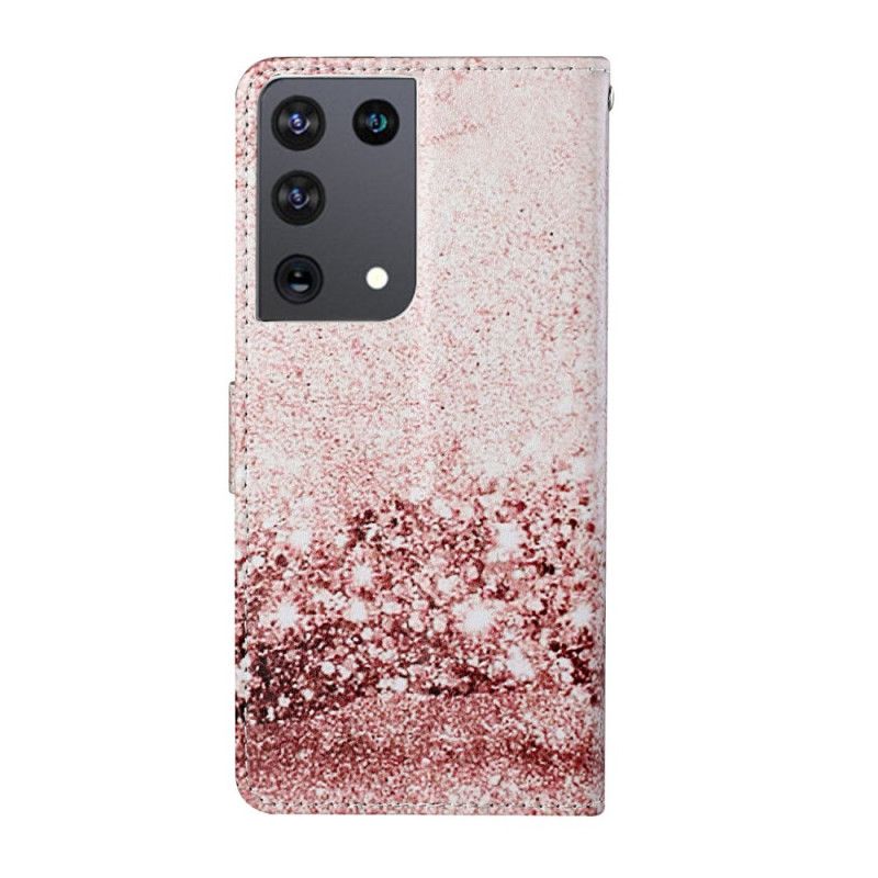 Bescherming Hoesje Samsung Galaxy S21 Ultra 5G Telefoonhoesje Designer Pailletten
