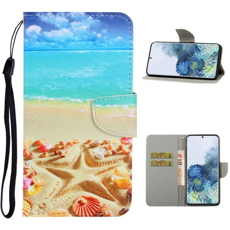 Bescherming Hoesje Samsung Galaxy S21 Ultra 5G Telefoonhoesje Gestructureerd Imitatieleer