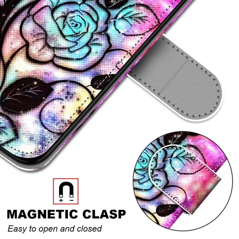 Bescherming Hoesje Samsung Galaxy S21 Ultra 5G Telefoonhoesje Neonbloemen