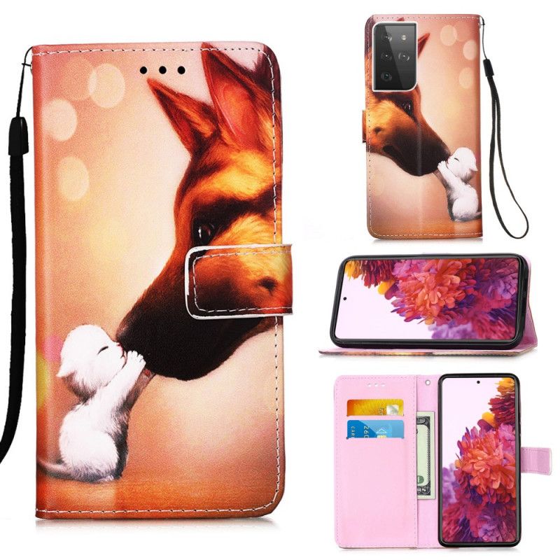 Bescherming Hoesje Samsung Galaxy S21 Ultra 5G Telefoonhoesje Vriend Van Ernest De Kat