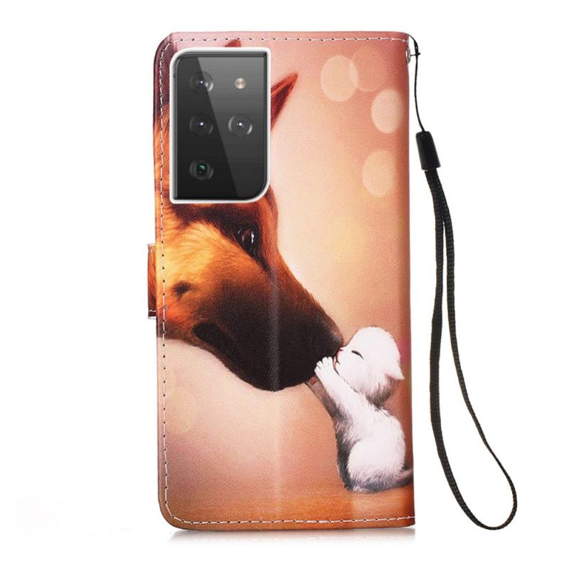 Bescherming Hoesje Samsung Galaxy S21 Ultra 5G Telefoonhoesje Vriend Van Ernest De Kat