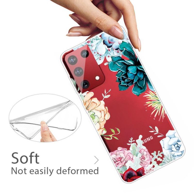Case Hoesje Samsung Galaxy S21 Ultra 5G Telefoonhoesje Aquarel Bloemen