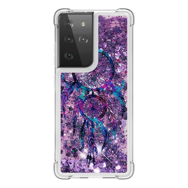 Case Hoesje Samsung Galaxy S21 Ultra 5G Telefoonhoesje Glitter Dromenvanger