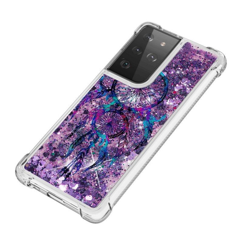 Case Hoesje Samsung Galaxy S21 Ultra 5G Telefoonhoesje Glitter Dromenvanger