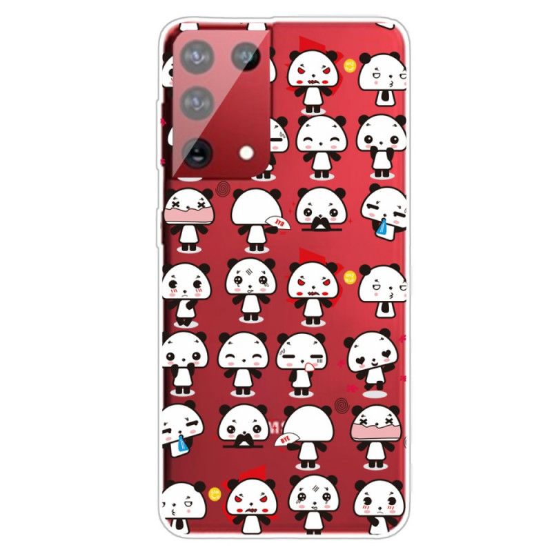 Case Hoesje Samsung Galaxy S21 Ultra 5G Telefoonhoesje Transparante Grappige Panda'S