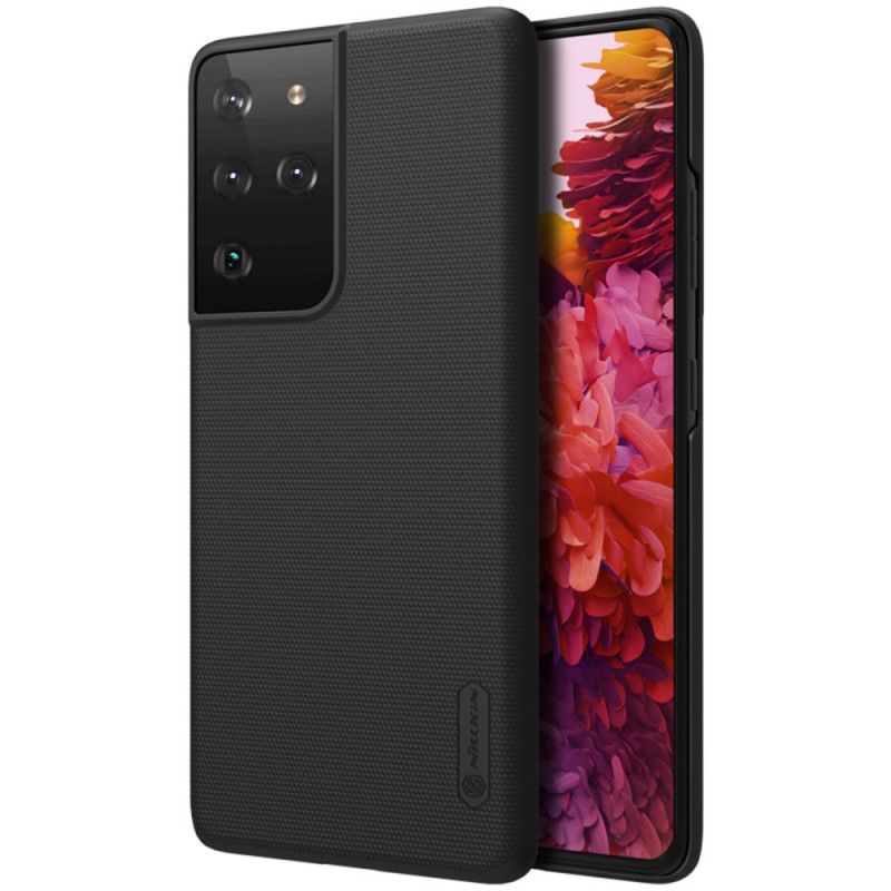 Case Hoesje Samsung Galaxy S21 Ultra 5G Wit Zwart Telefoonhoesje Stijve Frosted Nillkin