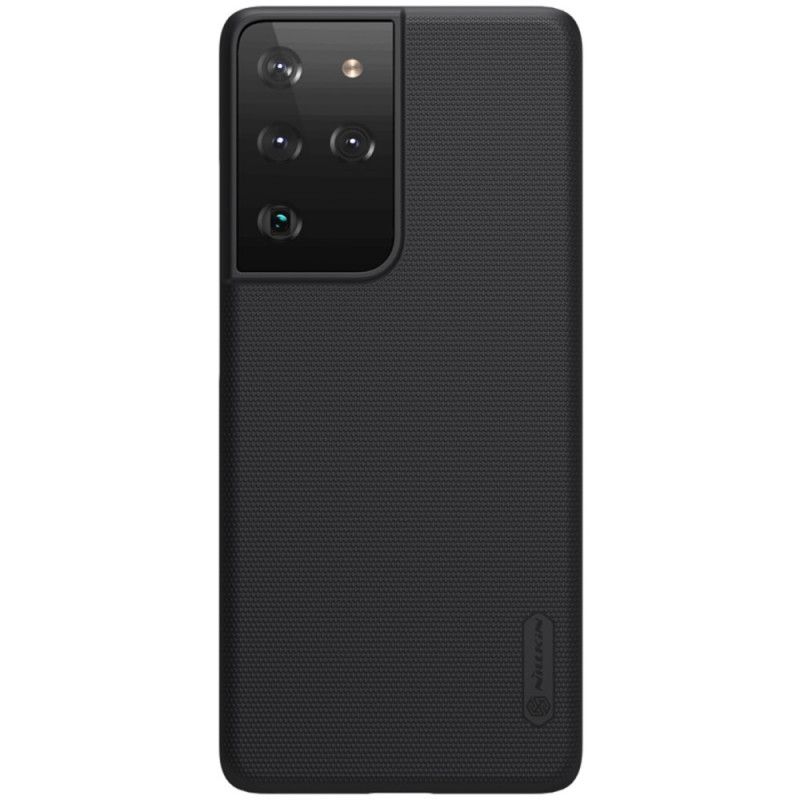 Case Hoesje Samsung Galaxy S21 Ultra 5G Wit Zwart Telefoonhoesje Stijve Frosted Nillkin