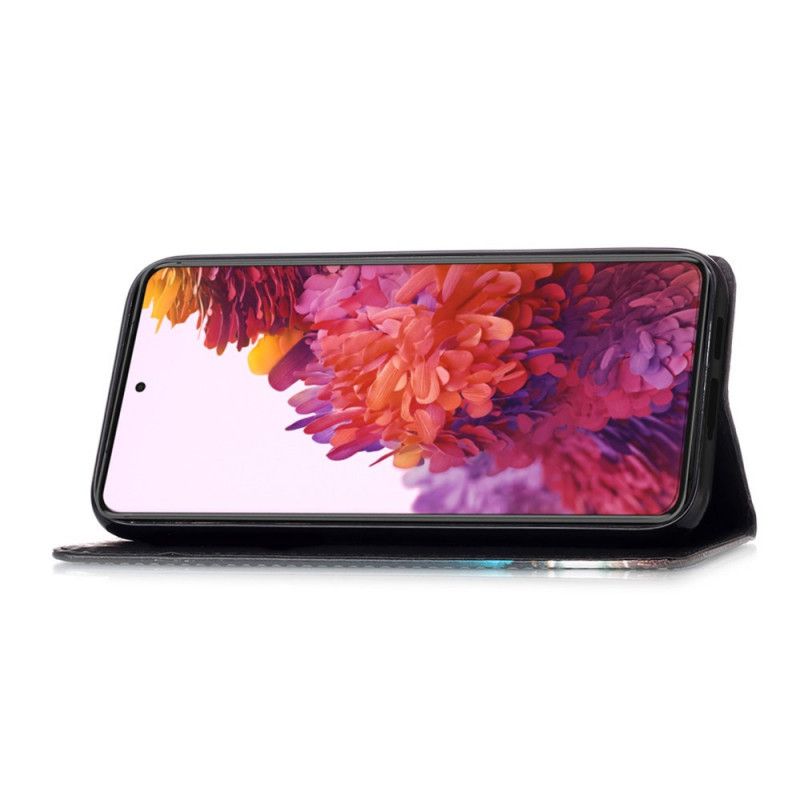 Cover Folio-hoesje Samsung Galaxy S21 Ultra 5G Oranje Zwart Telefoonhoesje Kitten
