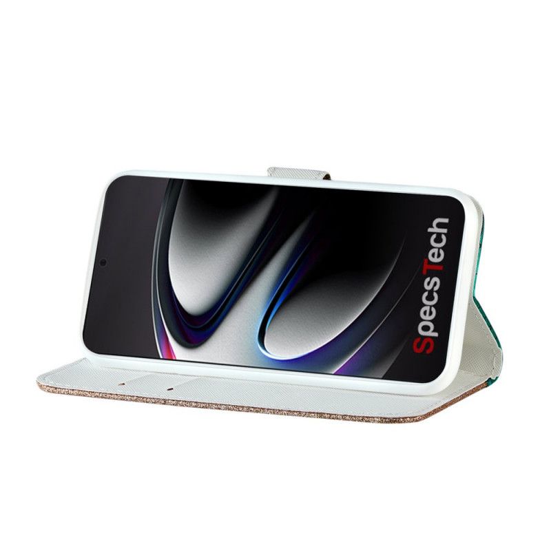 Cover Folio-hoesje Samsung Galaxy S21 Ultra 5G Paars Lichtblauw Telefoonhoesje Krokodil Diamanten