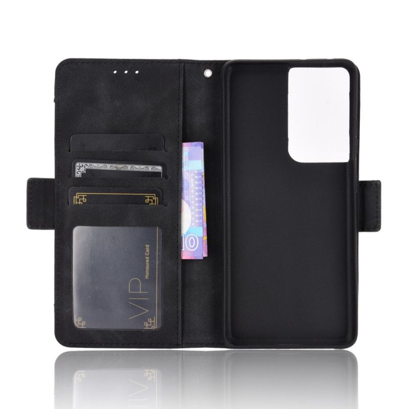 Cover Folio-hoesje Samsung Galaxy S21 Ultra 5G Rood Zwart Telefoonhoesje Eerste Klas Multikaart