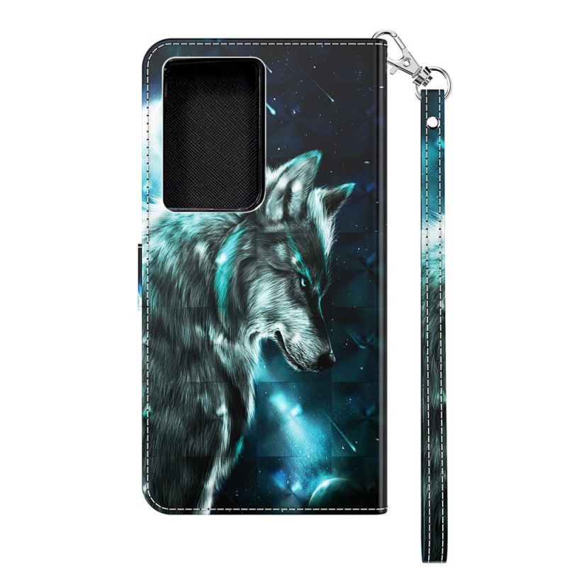 Cover Folio-hoesje Samsung Galaxy S21 Ultra 5G Telefoonhoesje Majestueuze Wolf