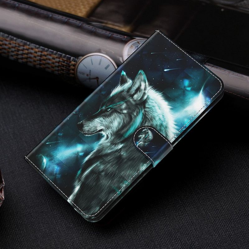 Cover Folio-hoesje Samsung Galaxy S21 Ultra 5G Telefoonhoesje Majestueuze Wolf