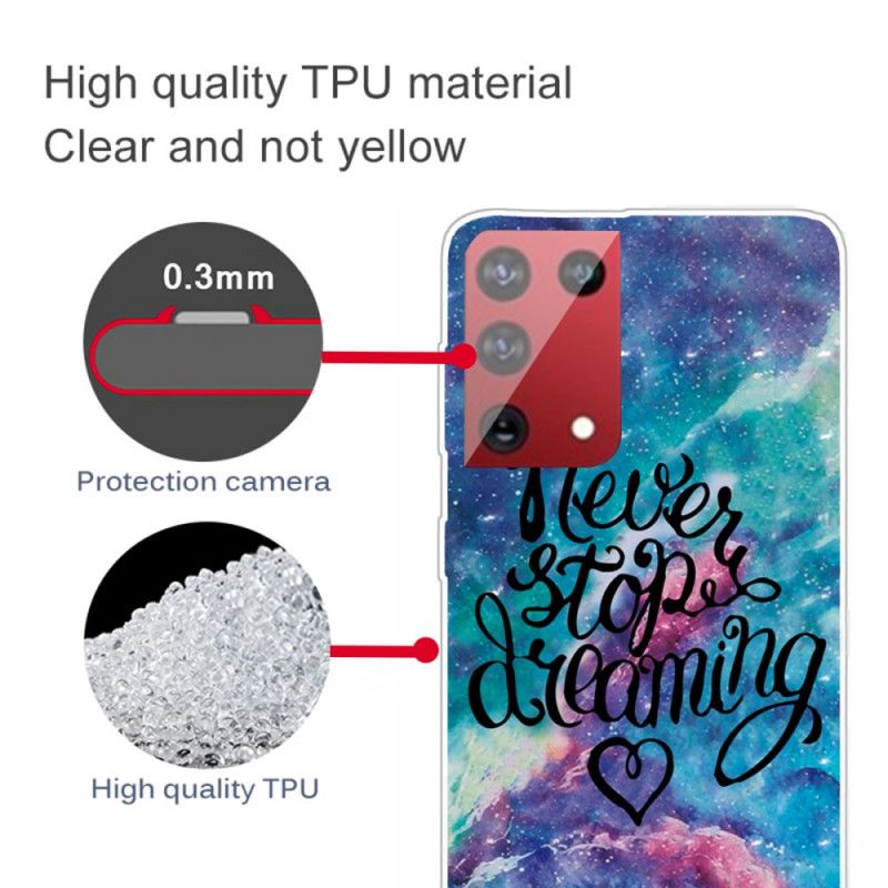 Cover Hoesje Samsung Galaxy S21 Ultra 5G Telefoonhoesje Stop Nooit Met Dromen