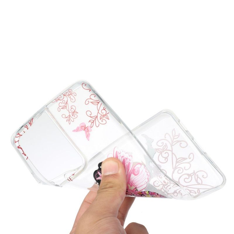 Cover Hoesje Samsung Galaxy S21 Ultra 5G Telefoonhoesje Transparante Bloemenfee