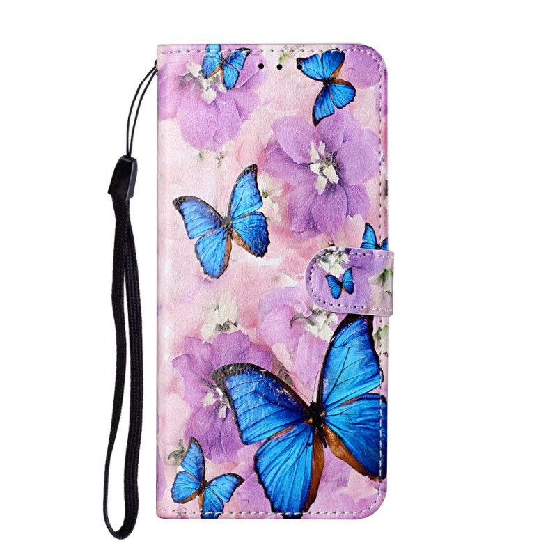 Flip Case Leren Samsung Galaxy S21 Ultra 5G Bloemenvlinders
