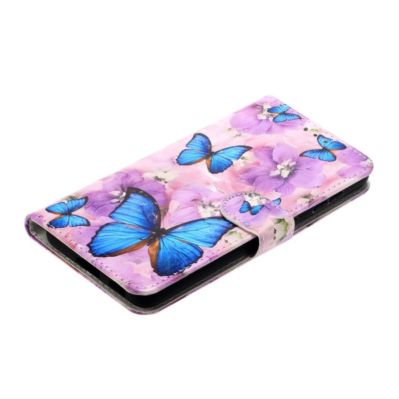 Flip Case Leren Samsung Galaxy S21 Ultra 5G Bloemenvlinders