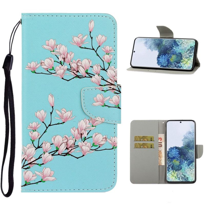 Flip Case Leren Samsung Galaxy S21 Ultra 5G Stringstruik
