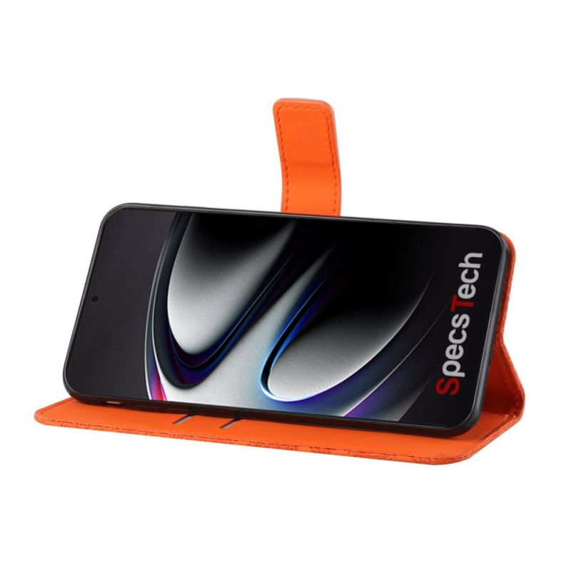 Flip Case Leren Samsung Galaxy S21 Ultra 5G Wit Zwart Tapijtpatroon