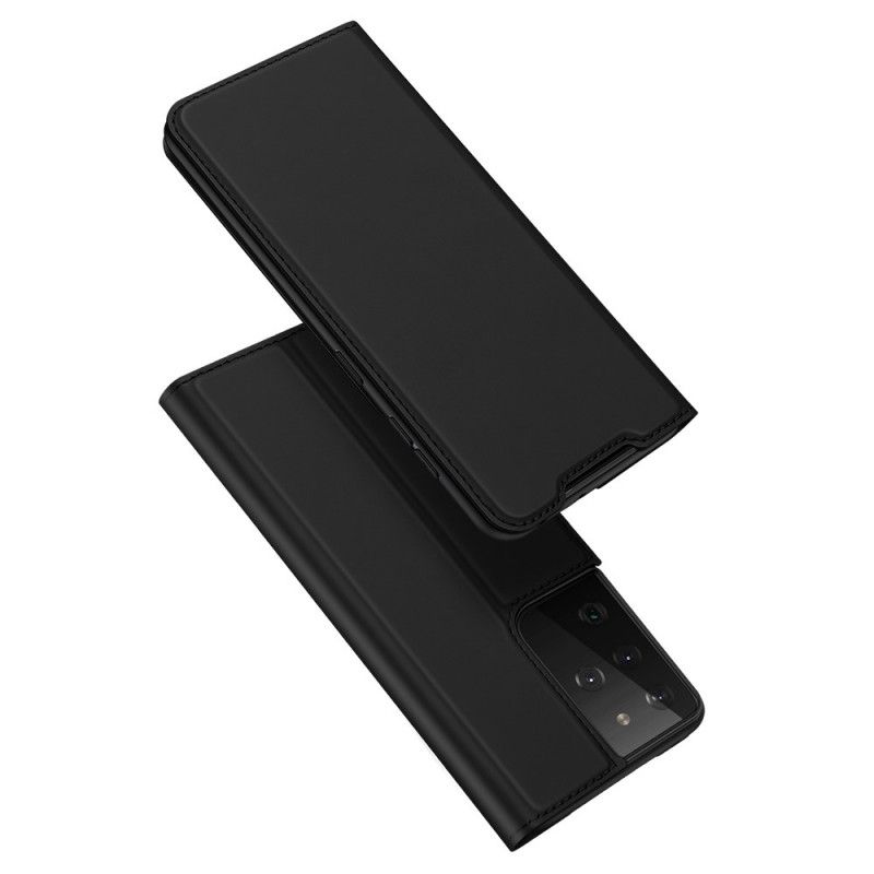 Folio-hoesje Samsung Galaxy S21 Ultra 5G Goud Zwart Pro Dux Ducis Huid