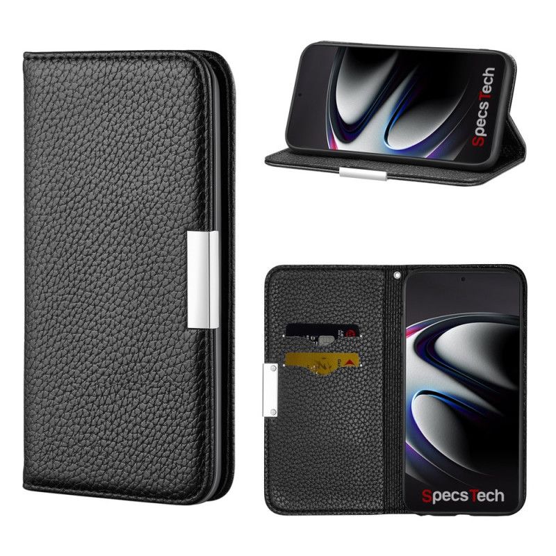 Folio-hoesje Samsung Galaxy S21 Ultra 5G Grijs Zwart Ultra Chic Lychee Kunstleer