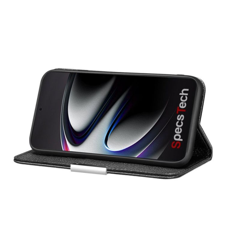 Folio-hoesje Samsung Galaxy S21 Ultra 5G Grijs Zwart Ultra Chic Lychee Kunstleer