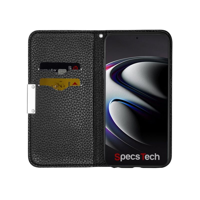 Folio-hoesje Samsung Galaxy S21 Ultra 5G Grijs Zwart Ultra Chic Lychee Kunstleer