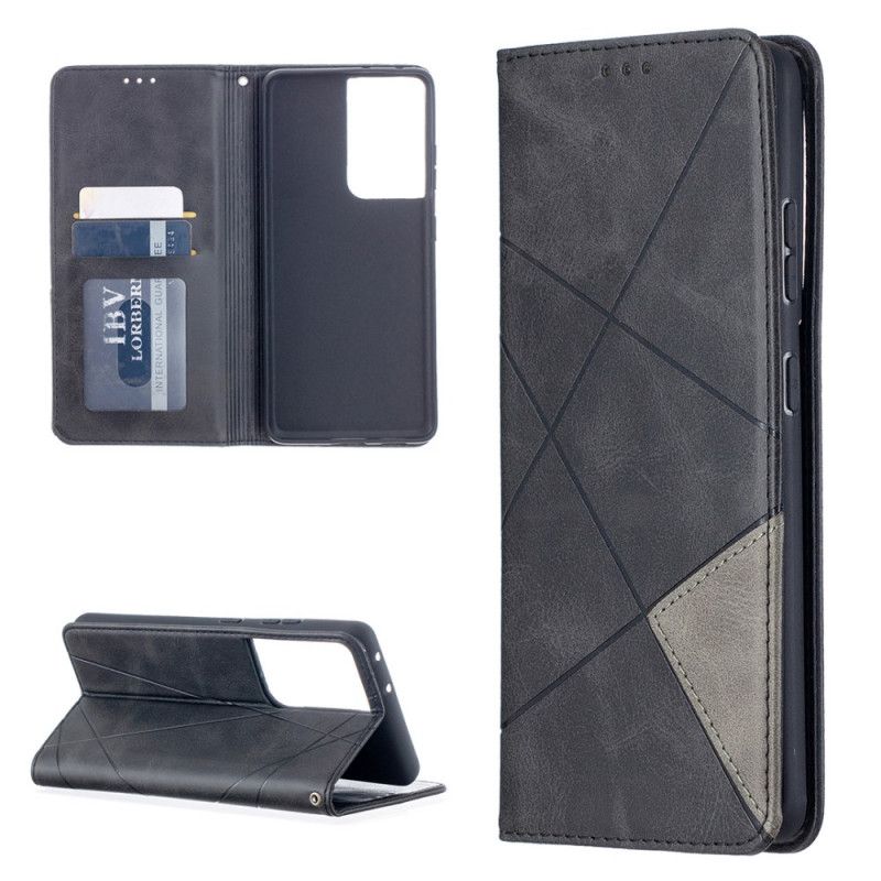 Folio-hoesje Samsung Galaxy S21 Ultra 5G Grijs Zwart Kunstenaarsstijl